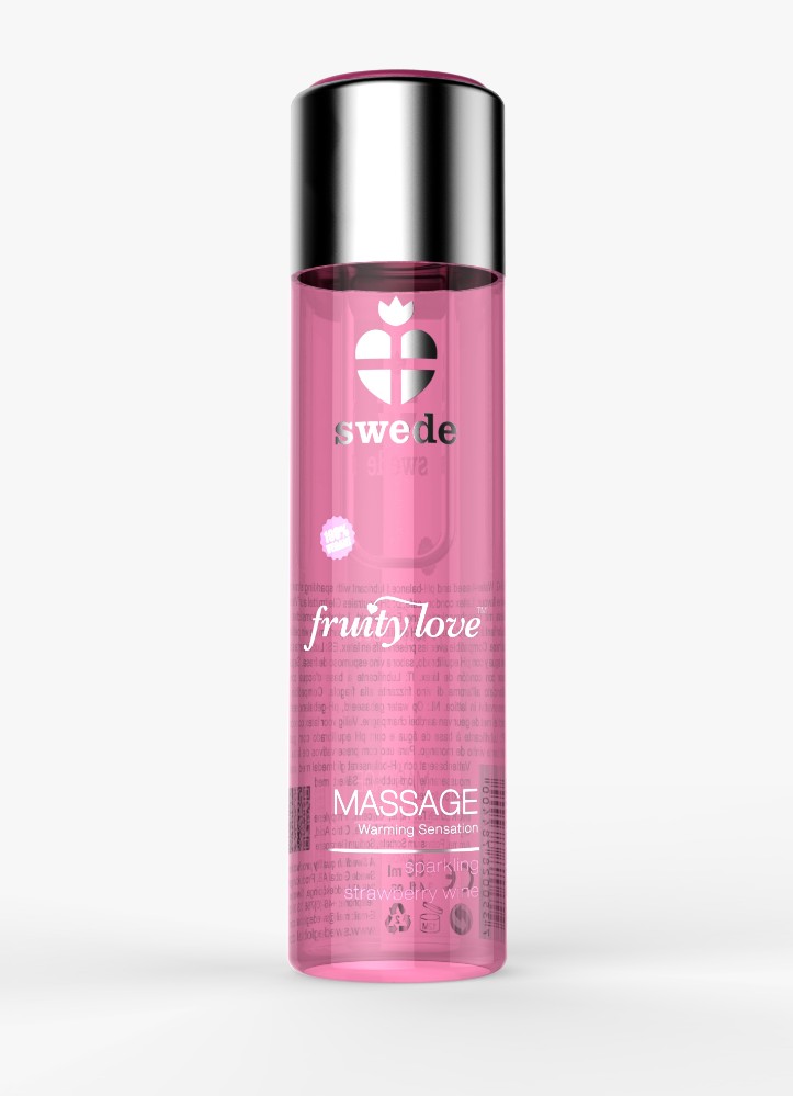 Масажна олія - Swede Fruity Love Sparkling Strawberry Wine, 60 мл - зображення 1
