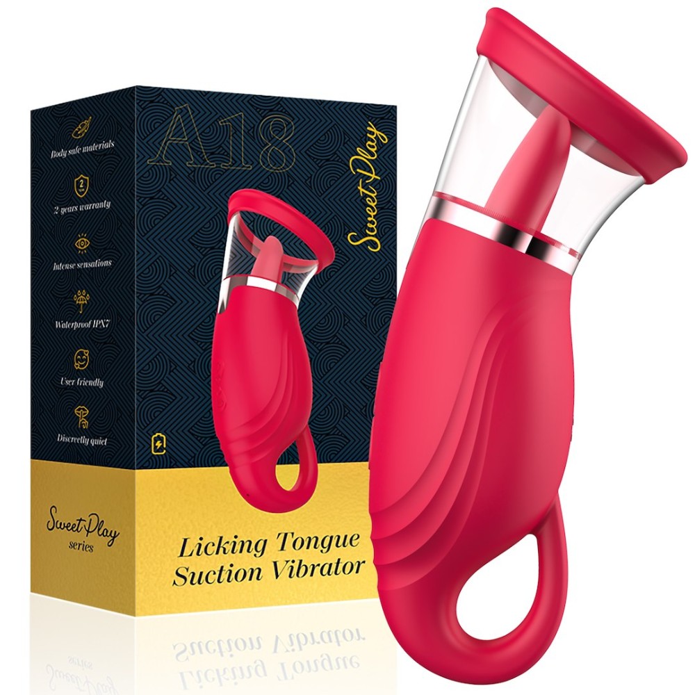 Вакуумний стимулятор з язичком - Licking Tongue Suction Vibrator Erospace Sweet Play A18 - зображення 1