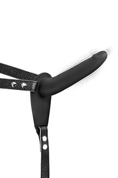 Страпон з вібрацією Fetish Tentation Vibrating Strap-On with Dildo Black (м'ята паковання!!!) - зображення 1