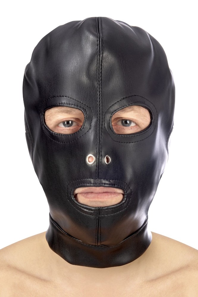 Капюшон для БДСМ з відкритими очима і ротом Fetish Tentation Open mouth and eyes BDSM hood - зображення 1