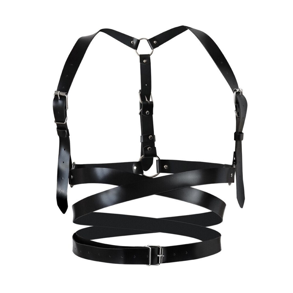 Шкіряна портупея Art of Sex - Melani Leather harness, Чорна L-2XL - зображення 1