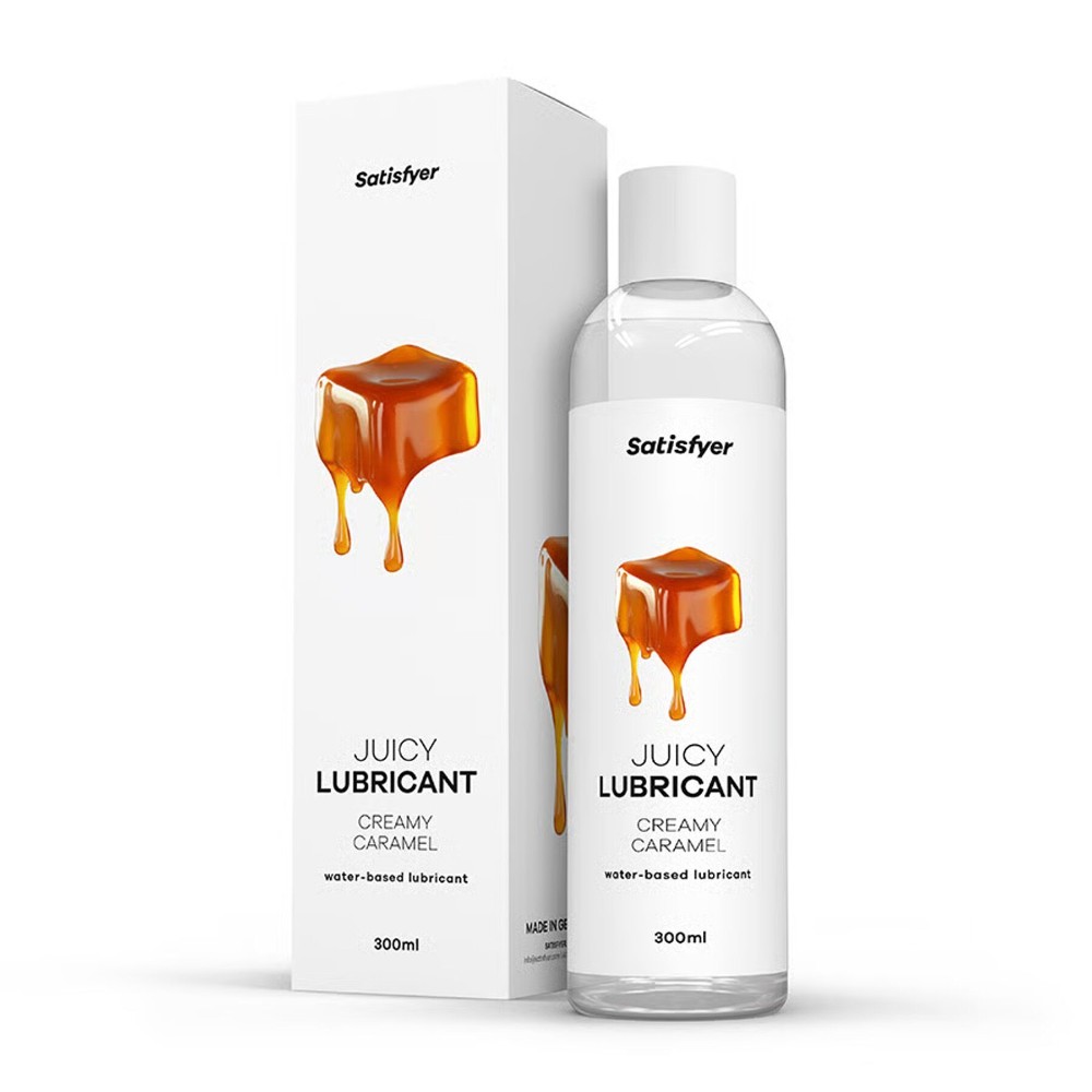 Лубрикант на водній основі Satisfyer Juicy Lubricant Creamy Caramel 300 мл (м'яте паковання!!!) - зображення 1