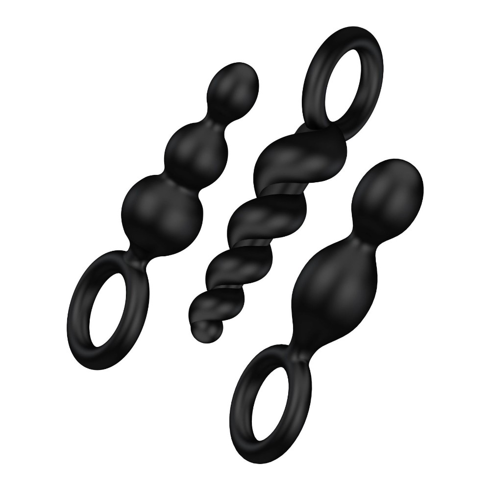 Набор анальных игрушек Satisfyer Plugs black (set of 3) - Booty Call (м'яте паковання!!!) - зображення 1