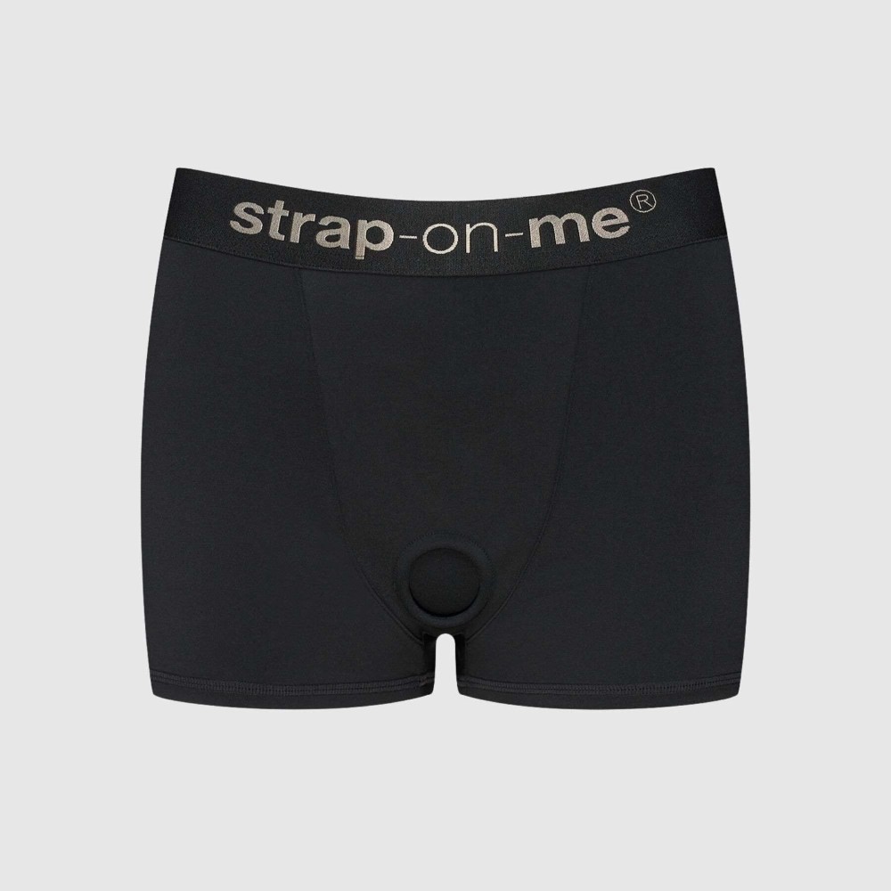 Шорти-боксери з фіксацією дилдо Strap-On-Me Harness Lingerie Allure – S – Black - зображення 1