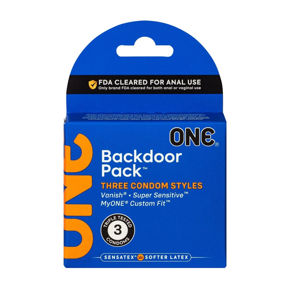 Презервативи ONE Backdoor 3 шт, картонна коробка (м'яте паковання!!!) - зображення 1
