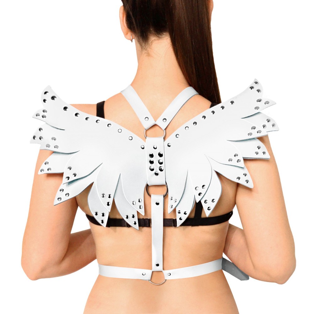 Жіноча портупея Art of Sex - Wings біла L-2XL, екошкіра - зображення 1