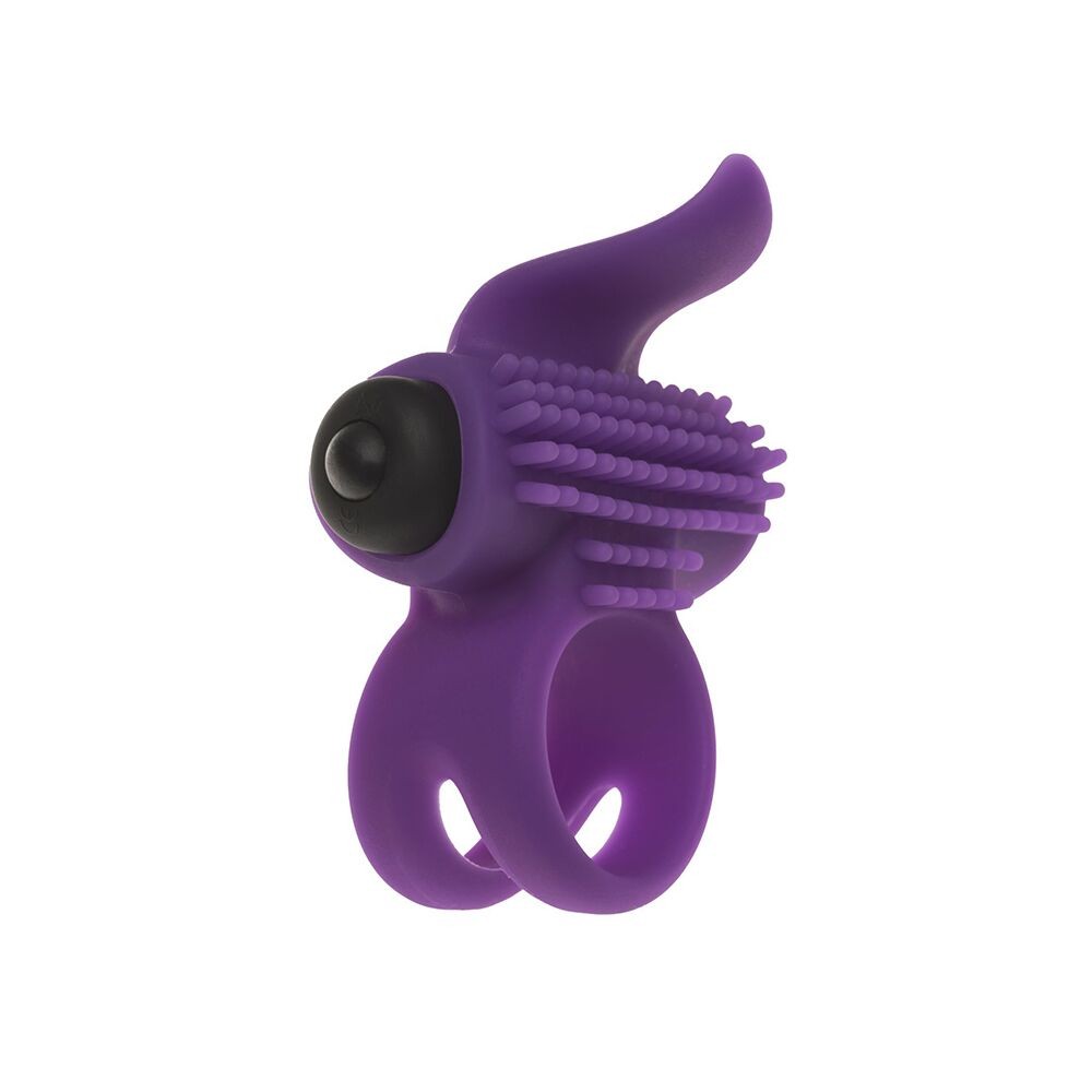 Ерекційне віброкільце Adrien Lastic Bullet Lastic Ring з язичком і щіточкою для стимуляції клітора - зображення 1