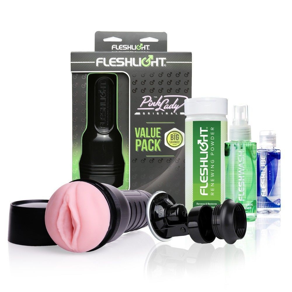 Мастурбатор Fleshlight Pink Lady Original Value Pack: присоска, змазка, чищення і відновлення - зображення 1
