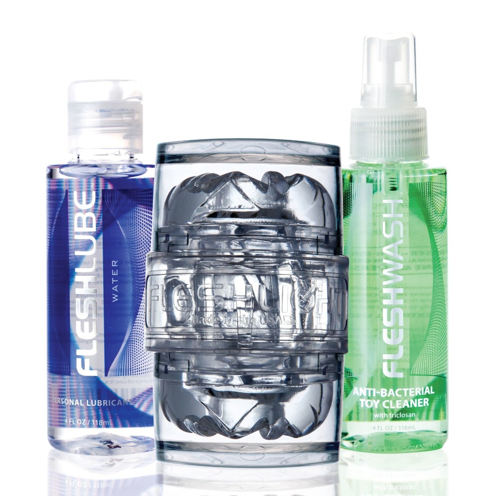 Мастурбатор Fleshlight Quickshot Vantage Value Pack: змазка і засіб для чищення - зображення 1