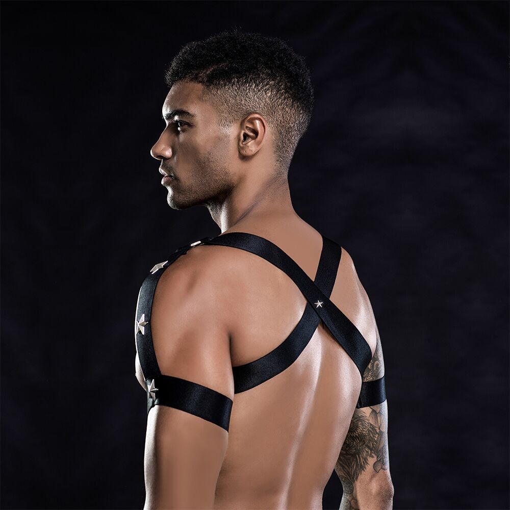 Еротичний комплект для чоловіків труси + портупея One Size Black - зображення 1