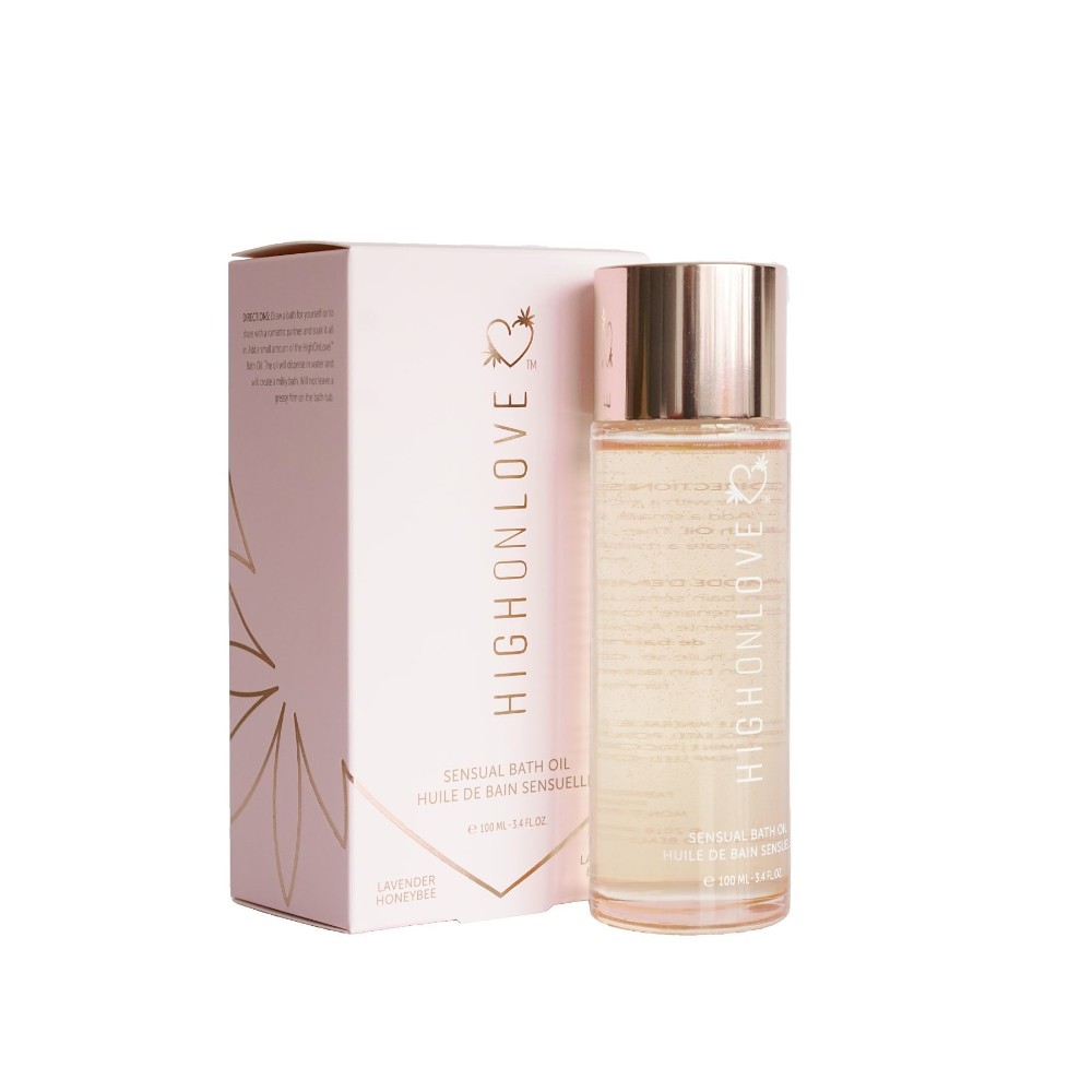 Преміальна олія для ванн HighOnLove Bath Oil - Lavender Honeybee (100 мл) з маслом насіння конопель - зображення 1