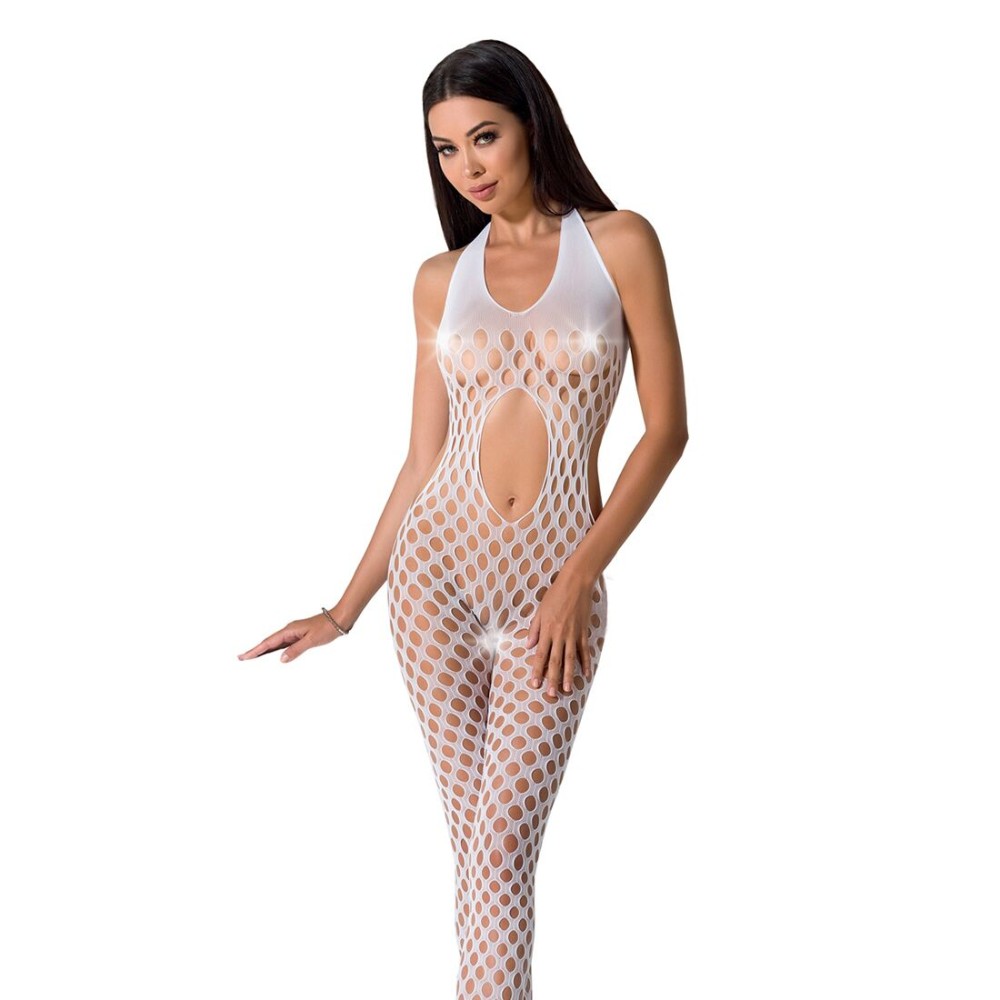 Сексуальний бодістокінг Passion BS065 One Size, White, комбінезон, велика сітка - зображення 1