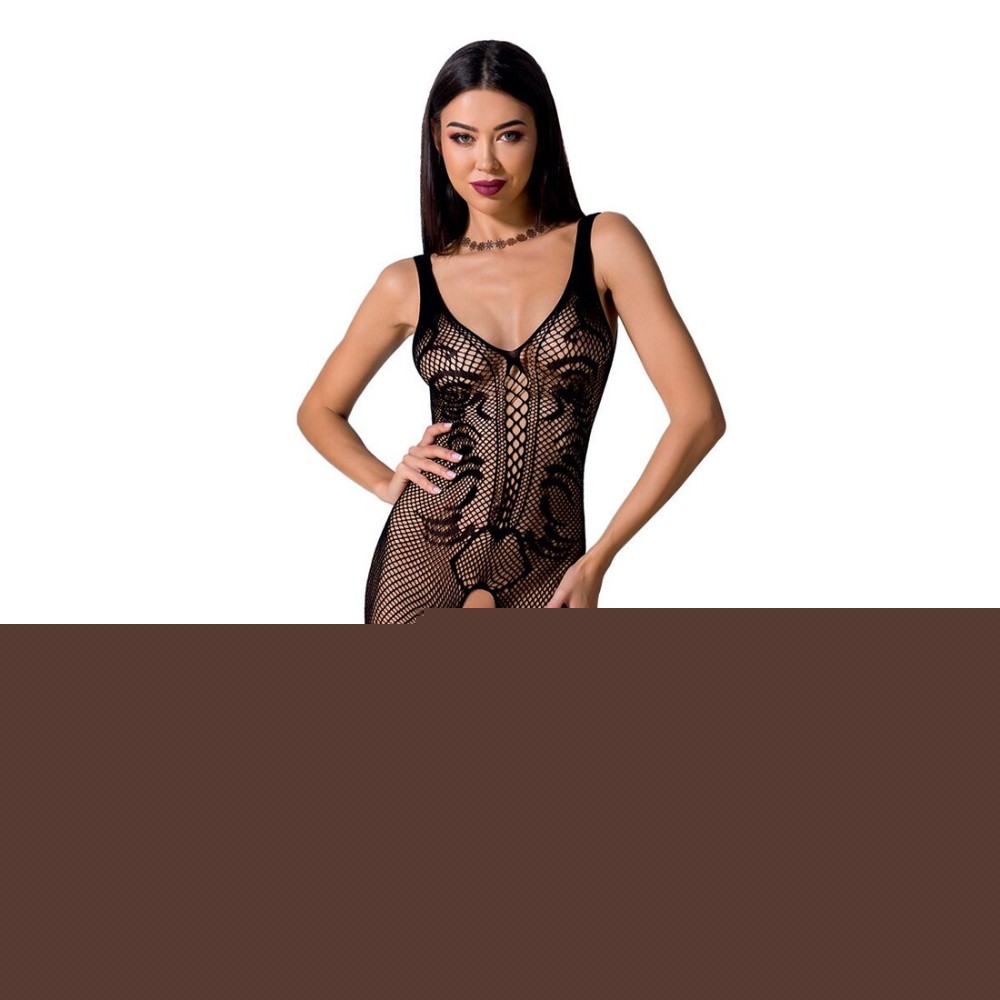 Бодістокінг Passion BS069 black, комбінезон, імітація панчіх і боді - зображення 1