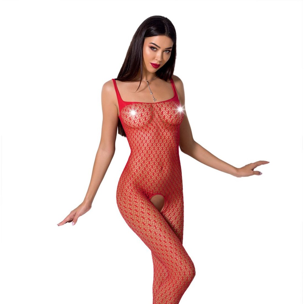 Бодістокінг Passion BS071 red, комбінезон на бретелях - зображення 1