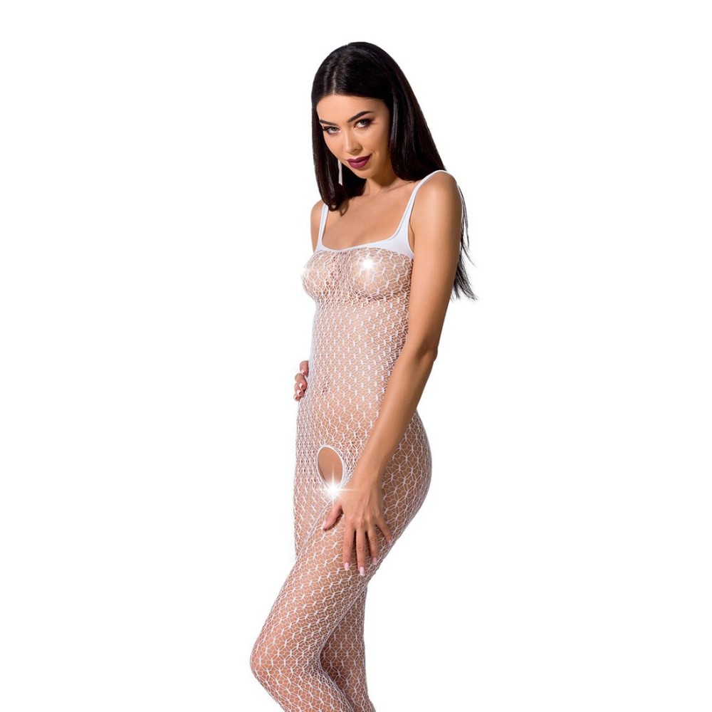 Бодістокінг Passion BS071 white, комбінезон на бретелях - зображення 1
