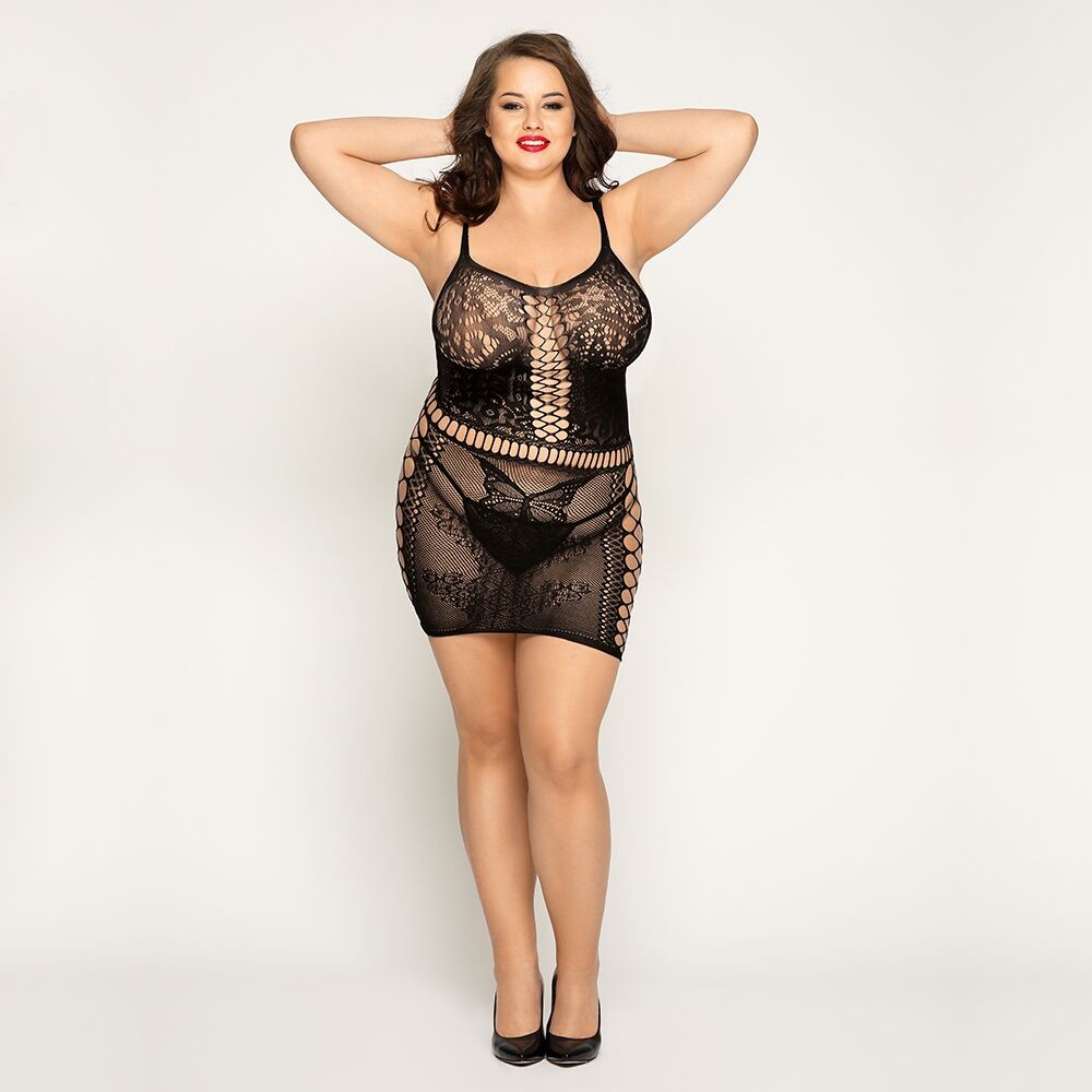 Сукня-сітка з метеликами Size Plus Black - зображення 1