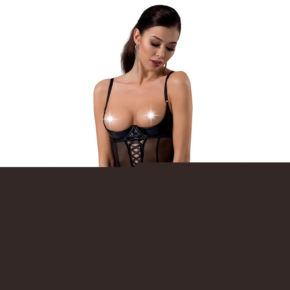 Боді з відкритими грудьми Passion Exclusive NORTH BODY XXL/XXXL, black - зображення 1