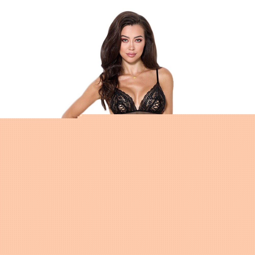 Комплект білизни Passion ERZA SET XXL/XXXL, black, ліф і трусики - зображення 1