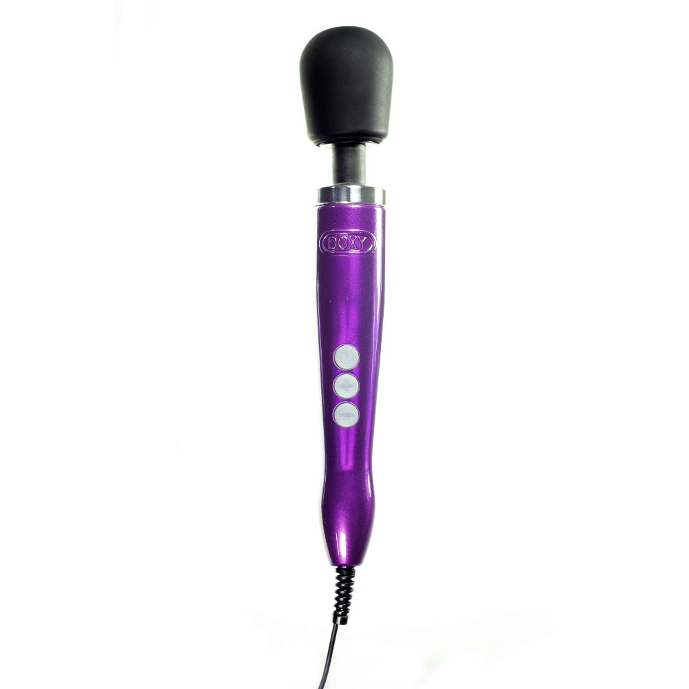 Вібромасажер DOXY Die Cast Purple, дуже потужний, живлення 220В, металевий корпус - зображення 1