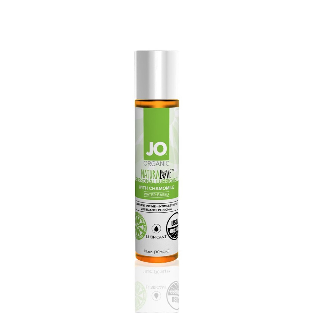 Змазка на водній основі JO NATURALOVE — ORGANIC (30 мл) з екстрактом листя агави та ромашки - зображення 1