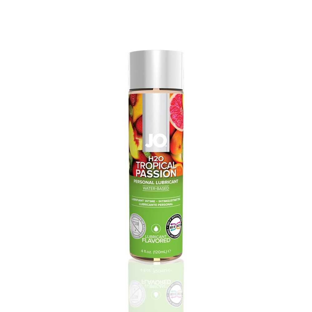 Змазка на водній основі JO H2O — Tropical Passion (120 мл) без цукру, рослинний гліцерин - зображення 1
