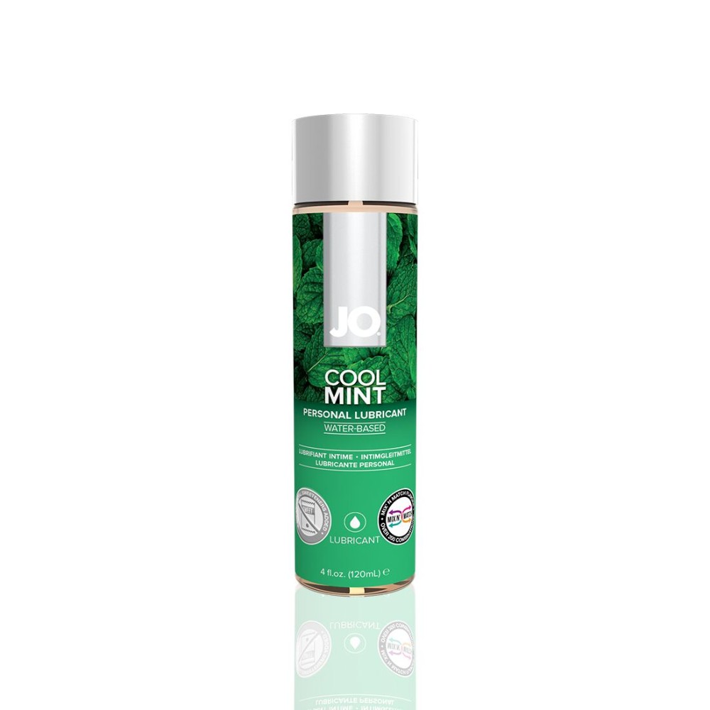 Змазка на водній основі JO H2O — Cool Mint (120 мл) без цукру, рослинний гліцерин - зображення 1