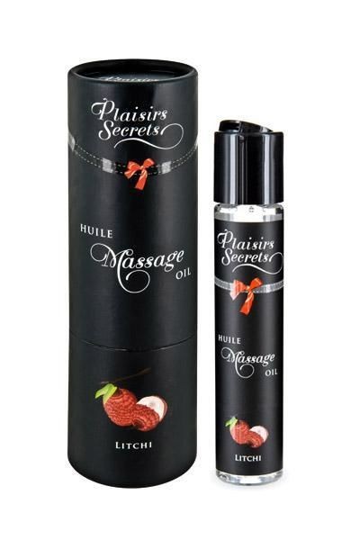 Масажна олія Plaisirs Secrets Litchi (59 мл) з афродизіаками, їстівна, подарункове паковання - зображення 1