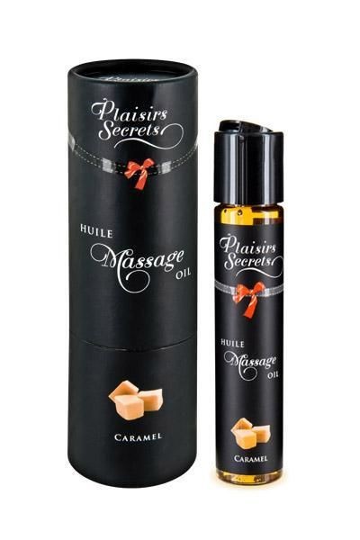 Масажна олія Plaisirs Secrets Caramel (59 мл) з афродизіаками, їстівна, подарункове паковання - зображення 1