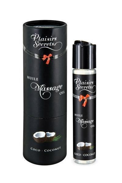 Масажна олія Plaisirs Secrets Coconut (59 мл) з афродизіаками, їстівна, подарункова упаковка - зображення 1