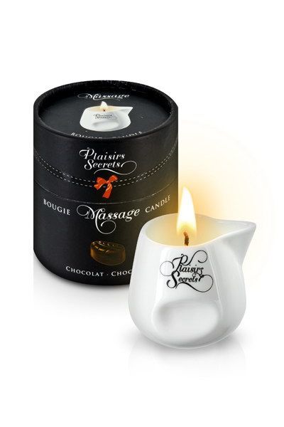 Масажна свічка Plaisirs Secrets Chocolate (80 мл) подарункова упаковка, керамічний посуд - зображення 1