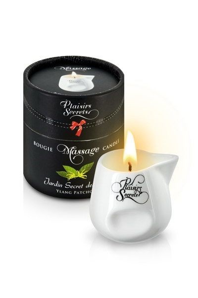 Масажна свічка Plaisirs Secrets Ylang Patchoul (80 мл) подарункова упаковка, керамічний посуд - зображення 1