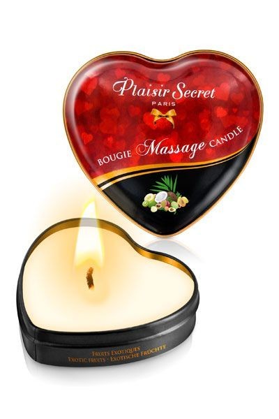 Масажна свічка-серце Plaisirs Secrets Exotic Fruits (35 мл) - зображення 1