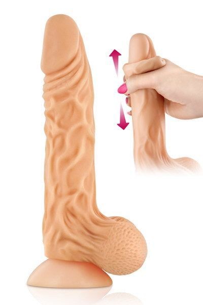 Фалоімітатор із рухомою крайньою плоттю Real Body — Real Max, діаметр 4,3 см, TPE - зображення 1