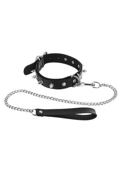Нашийник з повідцем Fetish Tentation Spikes and Leash - зображення 1