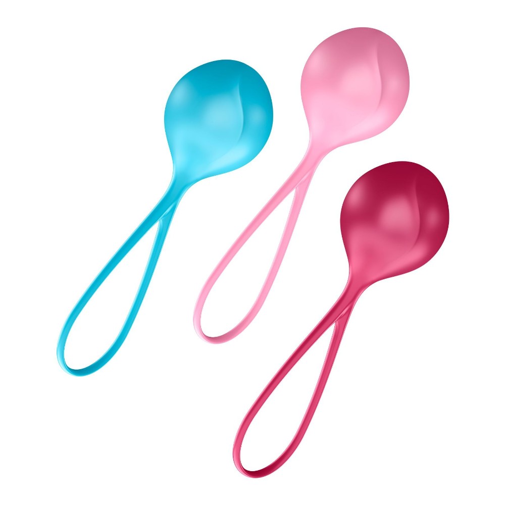 Вагінальні кульки Satisfyer Strengthening Balls (3шт), діаметр 3,8 см, маса 62-82-98г, монолітні - зображення 1