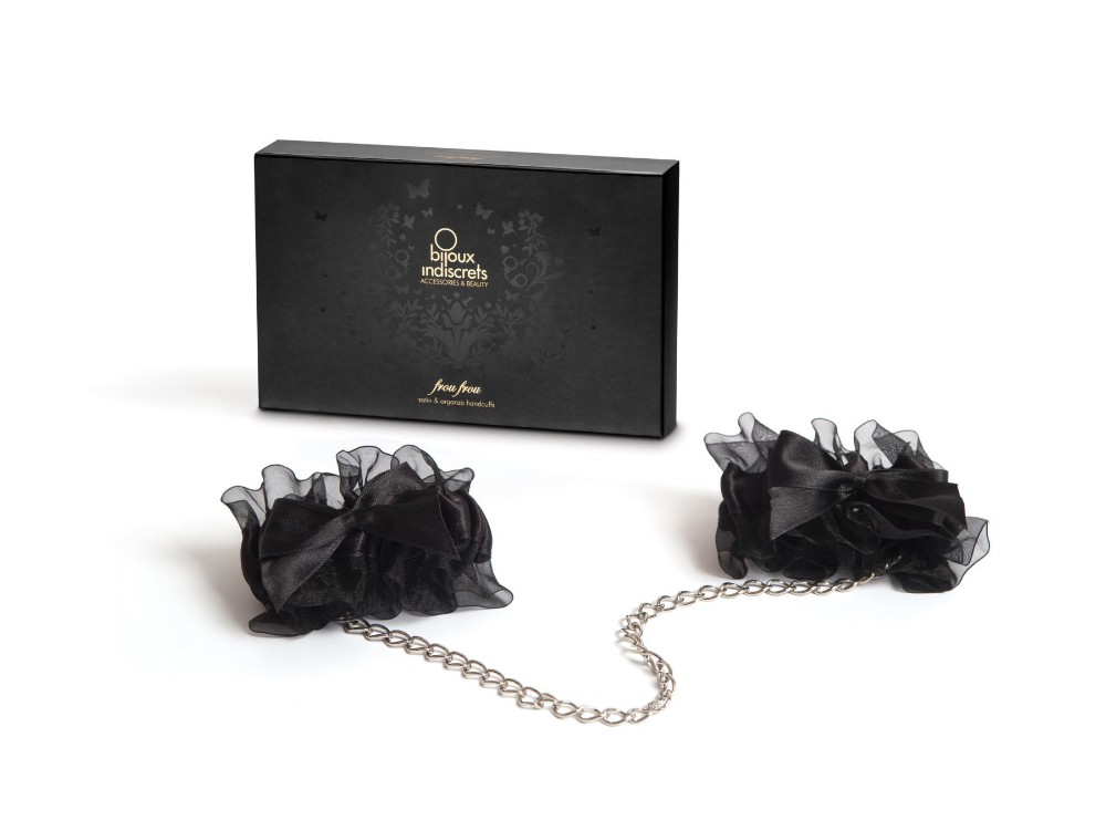 Наручники Bijoux Indiscrets - Frou Frou Organza handcuffs, атлас і органза, подарункове паковання - зображення 1