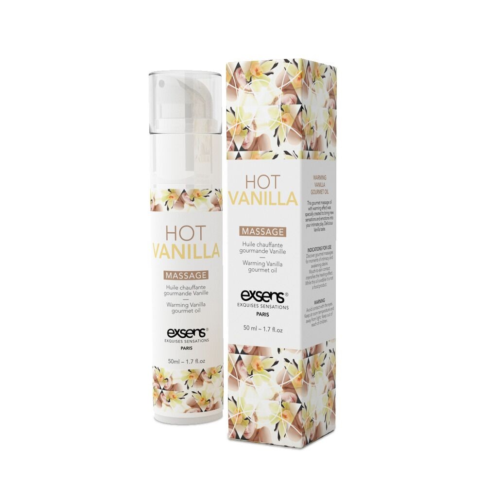 Масажна олія EXSENS Hot Vanilla 50мл розігрівальна, без цукру, без парабенів, їстівна - зображення 1