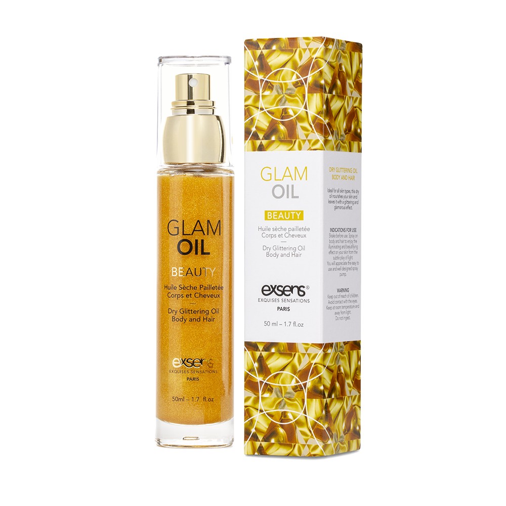Олія для тіла з блиском EXSENS Glam Oil 50мл, з мигдальною олією, без парабенів і феноксіетанолу - зображення 1