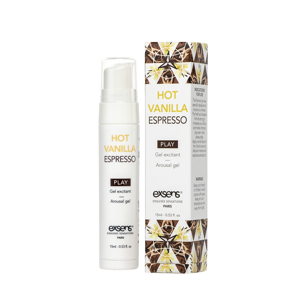 Стимулювальний гель EXSENS Kissable Hot Vanilla Espresso 15мл можна для поцілунків, охолоджувальний - зображення 1