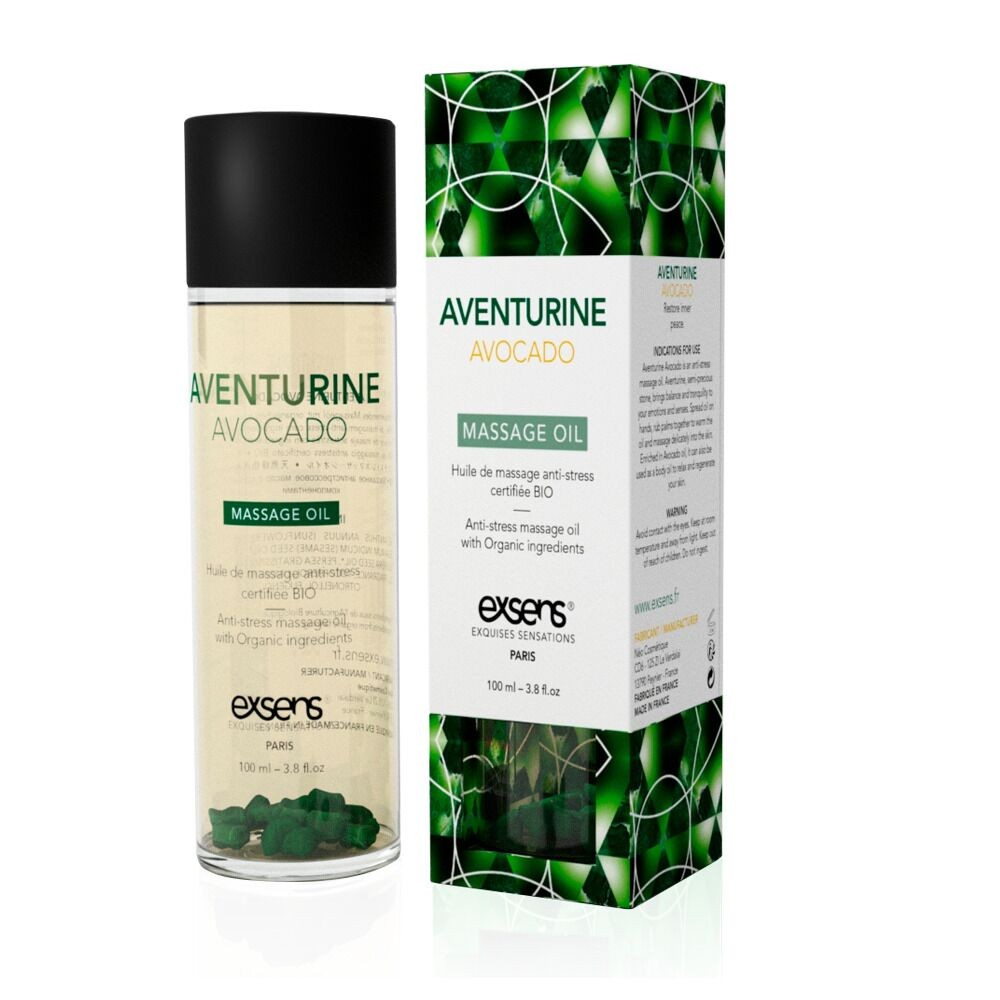 Масажна олія EXSENS Aventurine Avocado (антистрес з авантюрином) 100мл, натуральна - зображення 1
