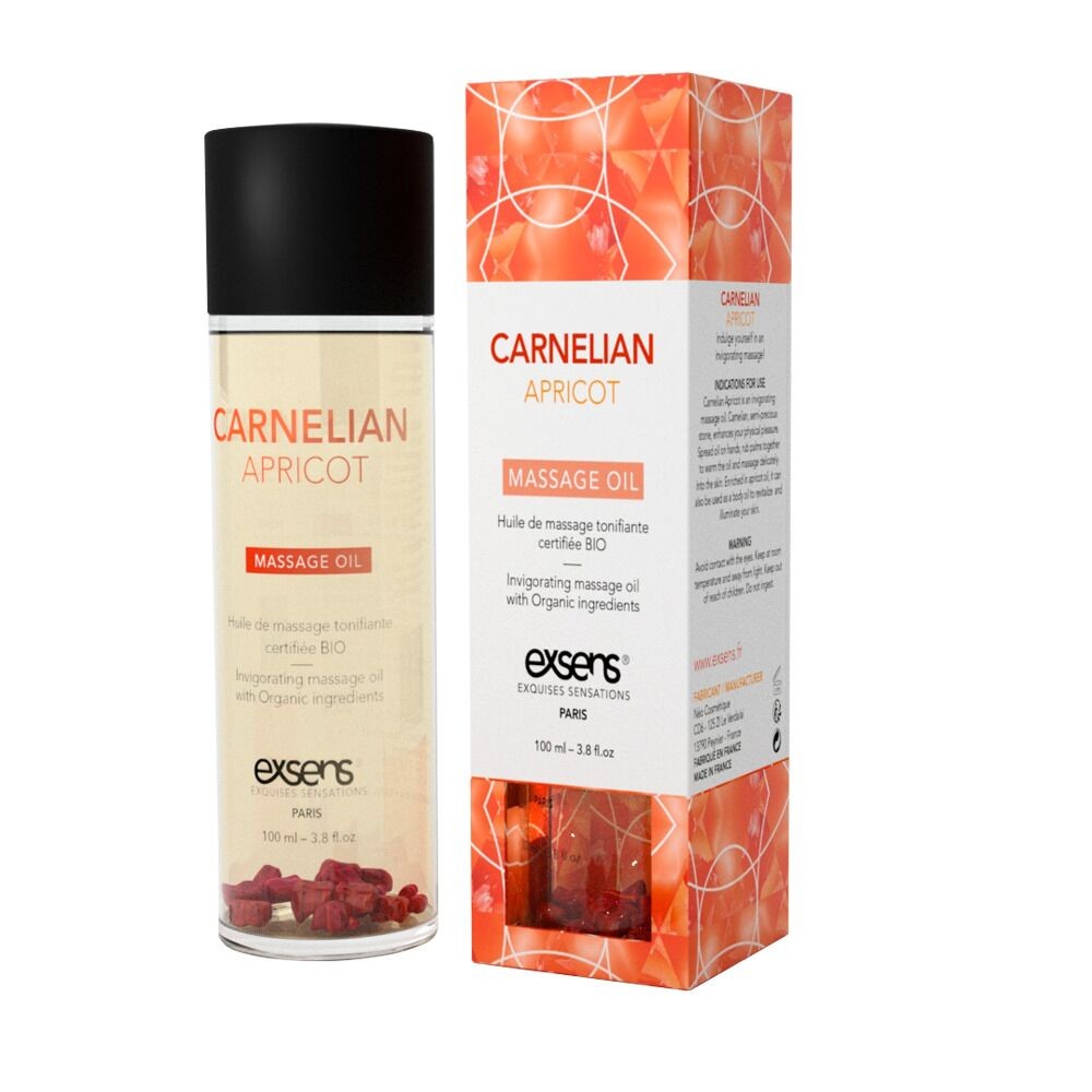 Масажна олія EXSENS Carnelian Apricot (бадьорна з сердоліком) 100мл, натуральна - зображення 1