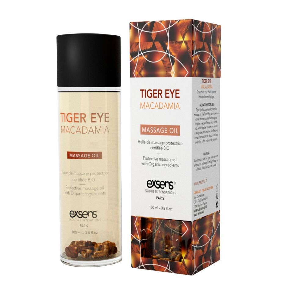 Масажна олія EXSENS Tiger Eye Macadamia (захист з тигровим оком) 100мл, натуральна - зображення 1