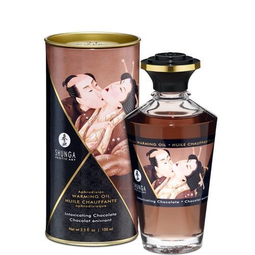 Розігрівальна олія Shunga Aphrodisiac Warming Oil – Intoxicating Chocolate (100 мл) без цукру - зображення 1