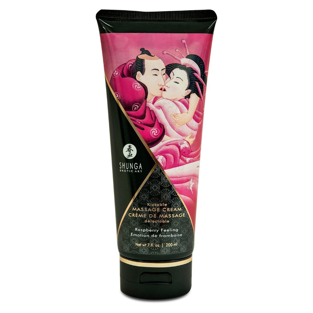 Їстівний масажний крем Shunga Kissable Massage Cream – Raspberry Feeling (200 мл) - зображення 1