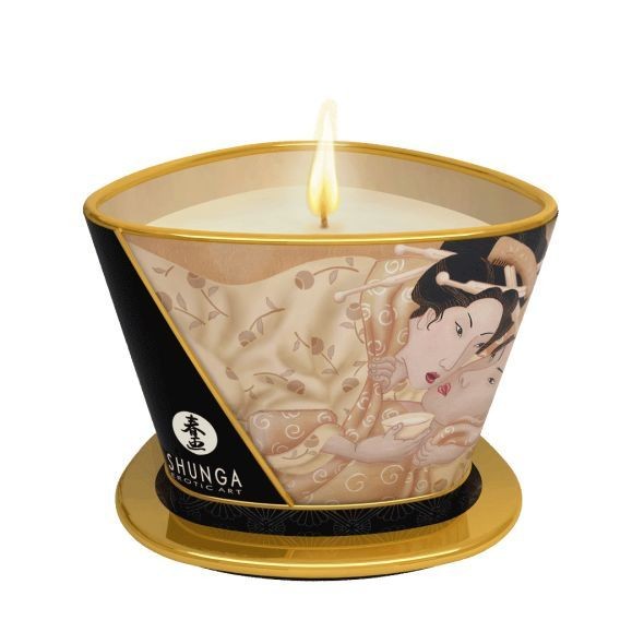 Масажна свічка Shunga Massage Candle – Vanilla Fetish (170 мл) з афродизіаками - зображення 1