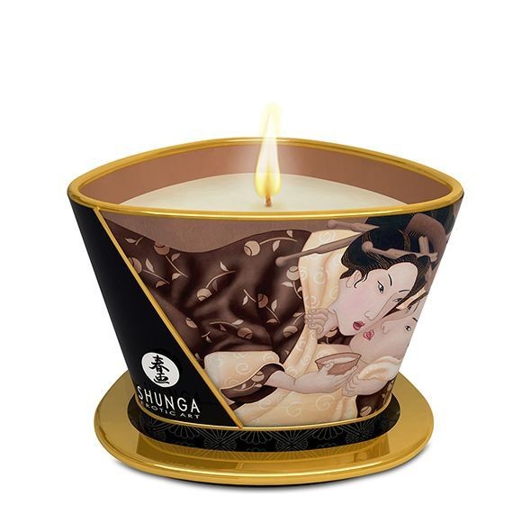 Масажна свічка Shunga Massage Candle – Intoxicating Chocolate (170 мл) з афродизіаками - зображення 1
