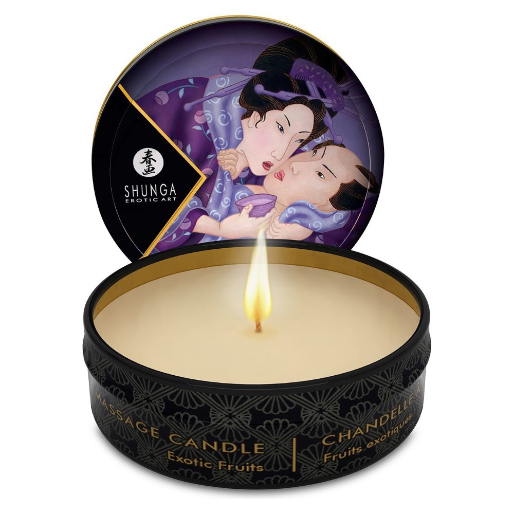 Масажна свічка Shunga Mini Massage Candle – Exotic Fruits (30 мл) з афродизіаками - зображення 1
