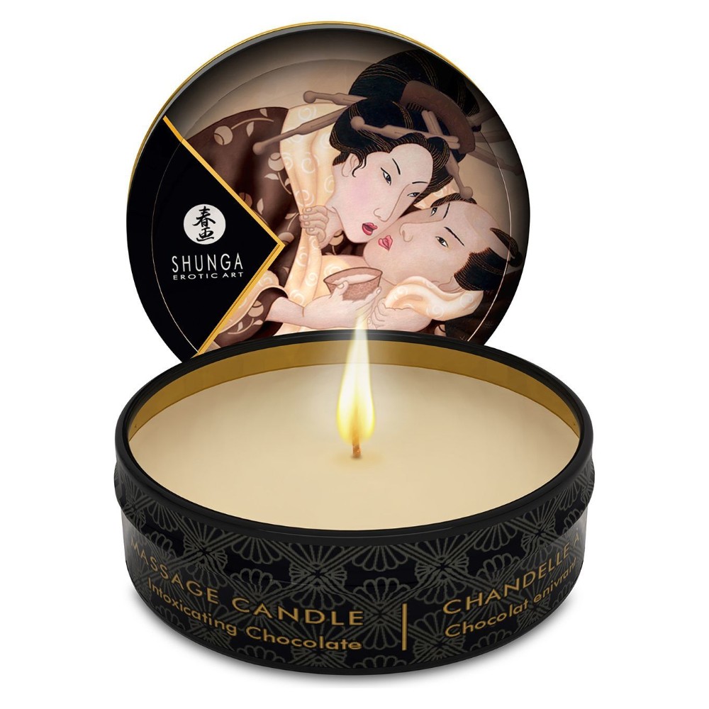 Масажна свічка Shunga Mini Massage Candle – Intoxicating Chocolate (30 мл) з афродизіаками - зображення 1