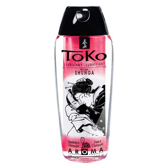 Лубрикант на водній основі Shunga Toko AROMA – Sparkling Strawberry Wine (165 мл), не містить цукру - зображення 1