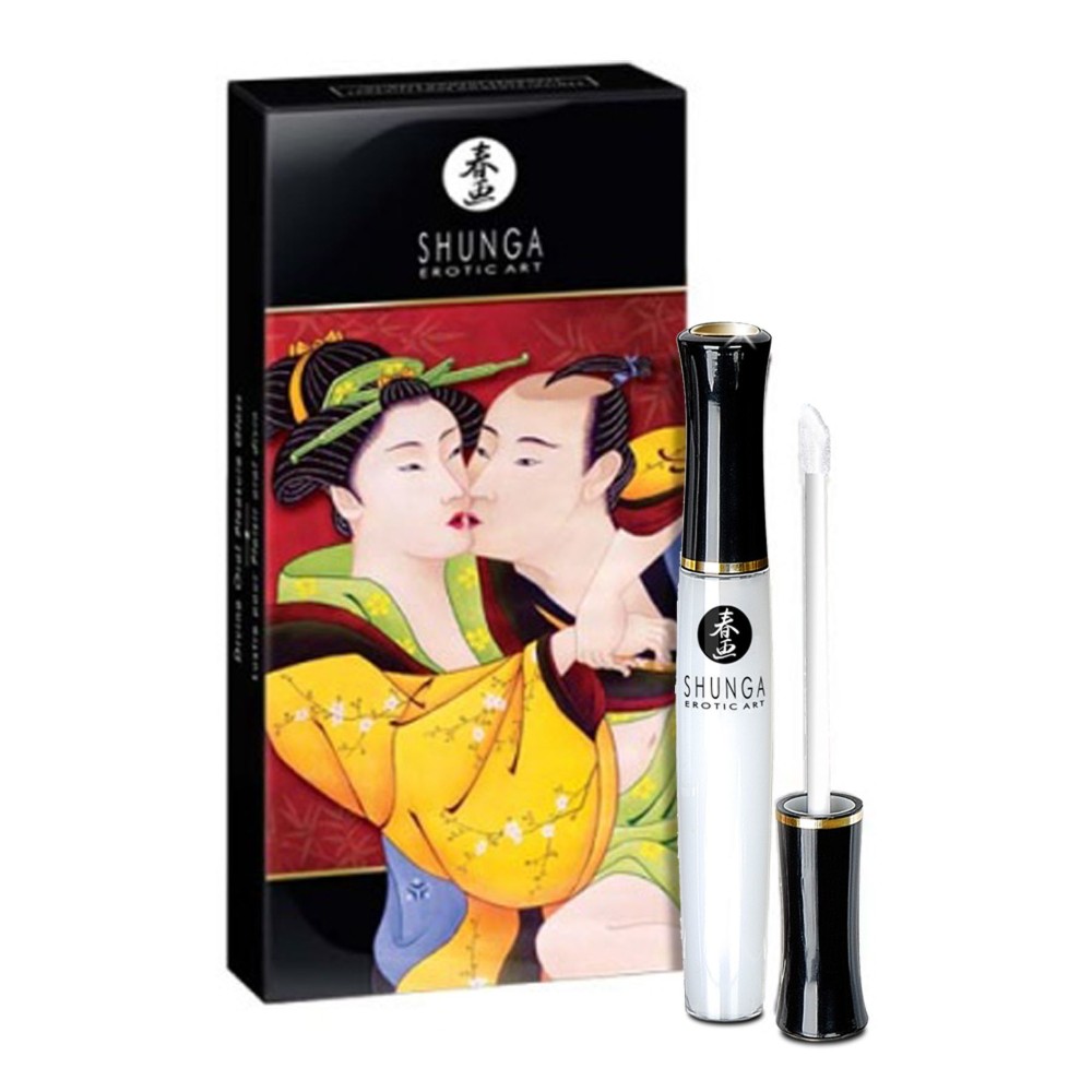 Стимулювальний блиск для губ Shunga LIPGLOSS – Sparkling Strawberry Wine (10 мл), ефект поколювання - зображення 1